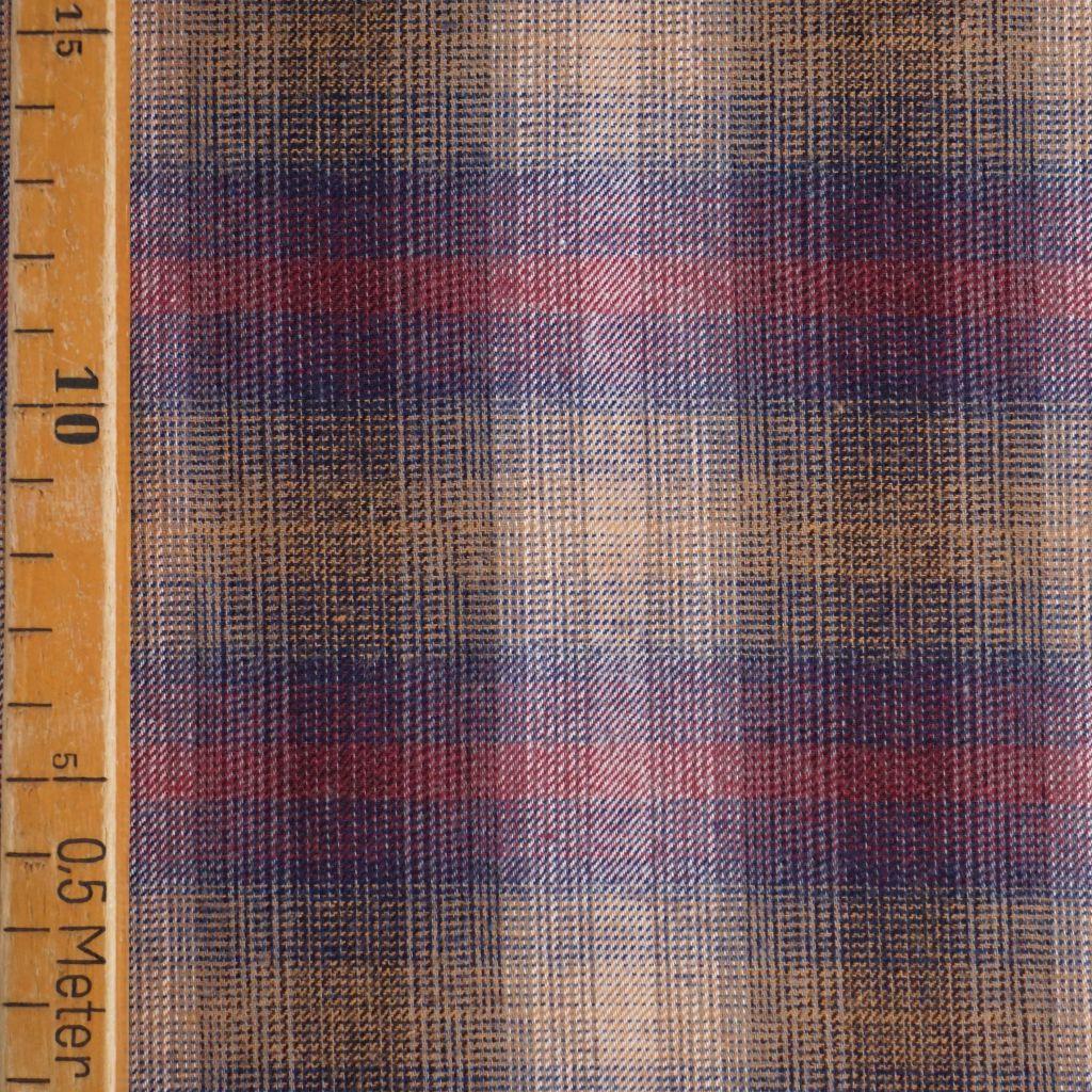 Flanell Baumwolle Karo bunt melange lila ocker blau rot